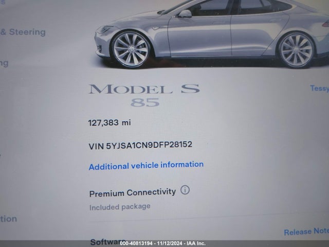2013 TESLA MODEL S 5YJSA1CN9DFP28152 Photo 6
