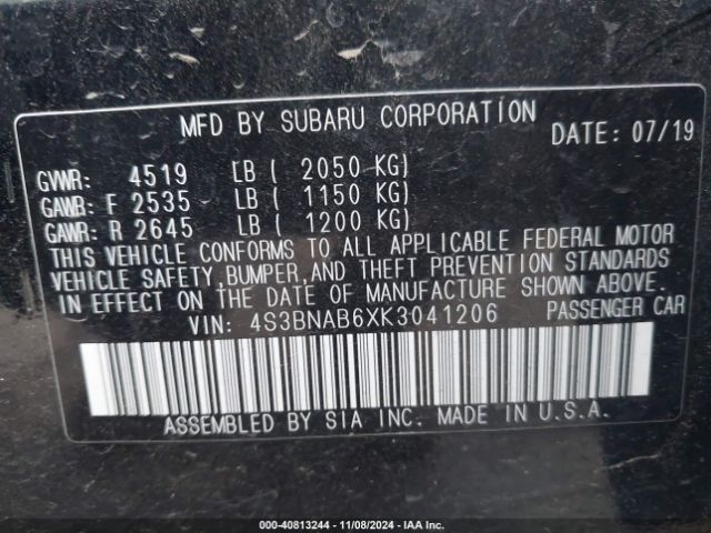 4S3BNAB6XK3041206 Subaru Legacy 2.5i