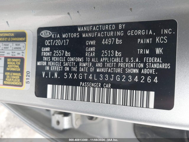 KIA Optima Lx 2018 5XXGT4L33JG234264 Image 8