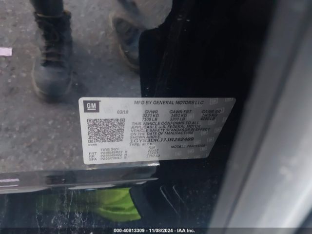1GYS3DKJ7JR292489 Cadillac Escalade Platinum