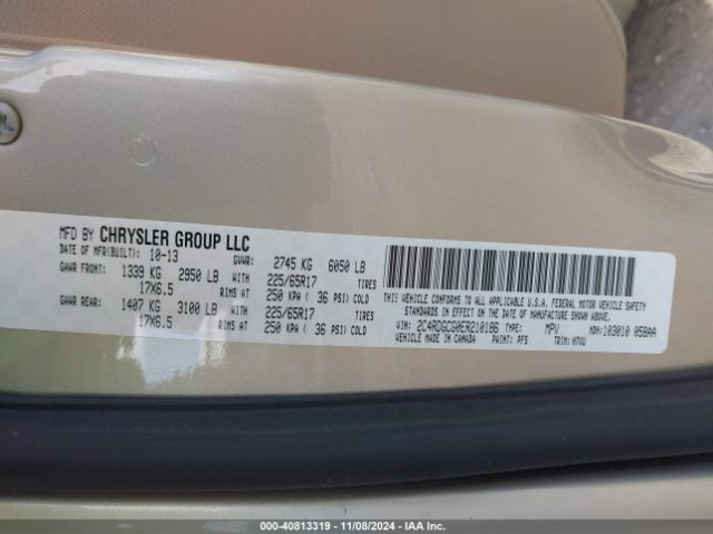 2C4RDGCG0ER210186 Dodge Grand Caravan Sxt