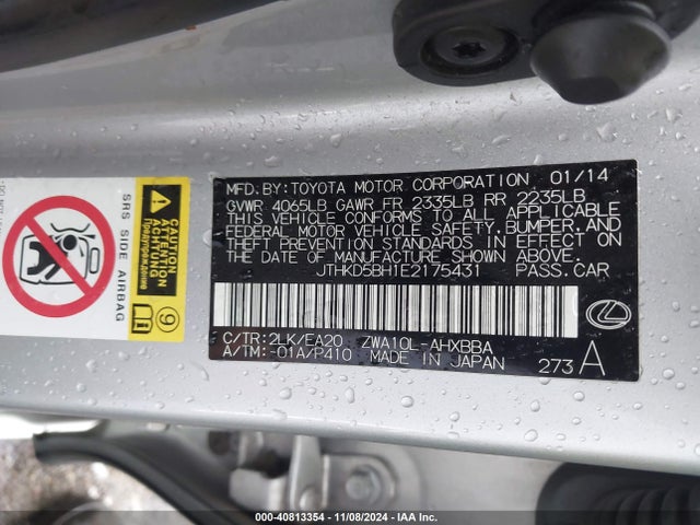 JTHKD5BH1E2175431 Lexus CT 200H