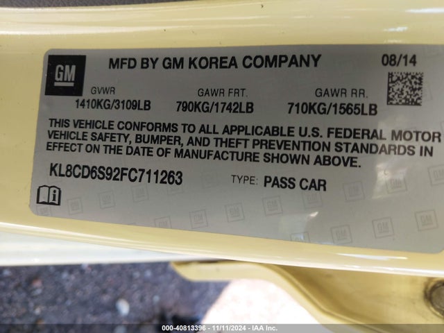 Chevrolet Spark 1lt Cvt 2015 KL8CD6S92FC711263 Image 9