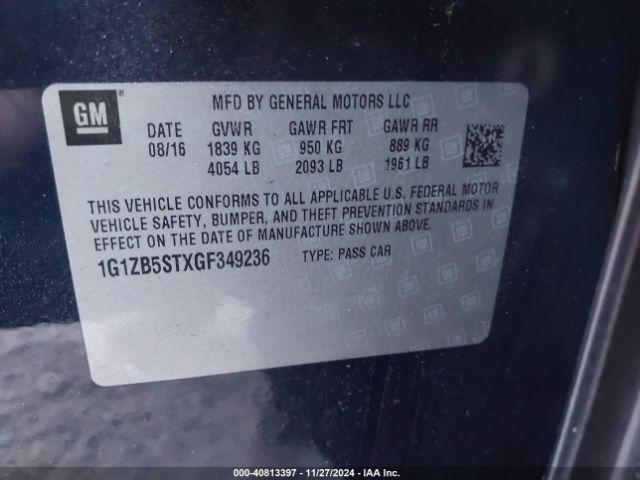 1G1ZB5STXGF349236 Chevrolet MALIBU LS