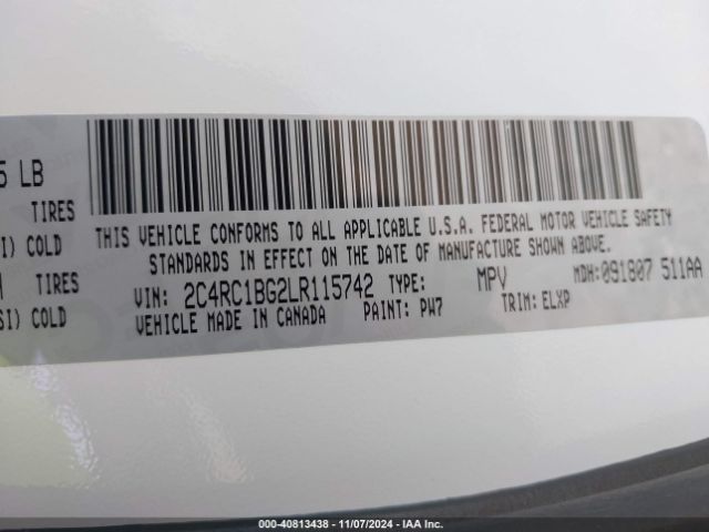2C4RC1BG2LR115742 Chrysler Pacifica Touring L