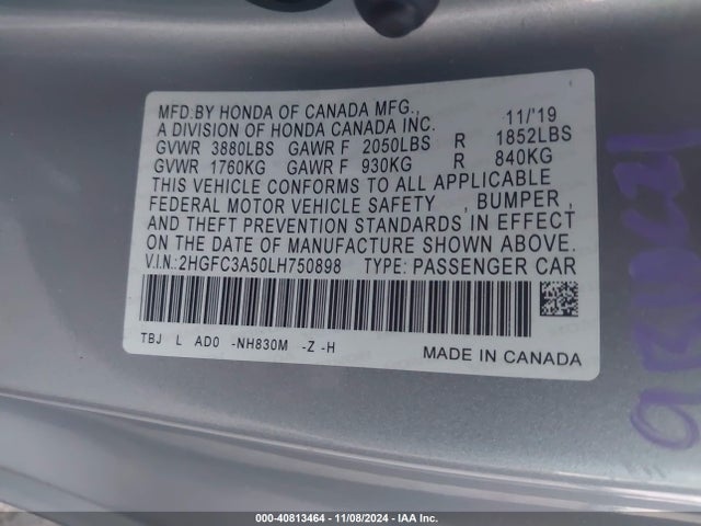 Honda CIVIC SI COUPE 2020 2HGFC3A50LH750898 Image 9