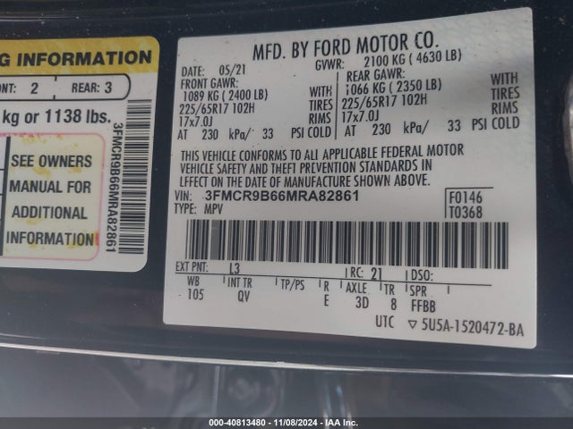 Ford Bronco Sport Big Bend 2021 3FMCR9B66MRA82861 Image 9
