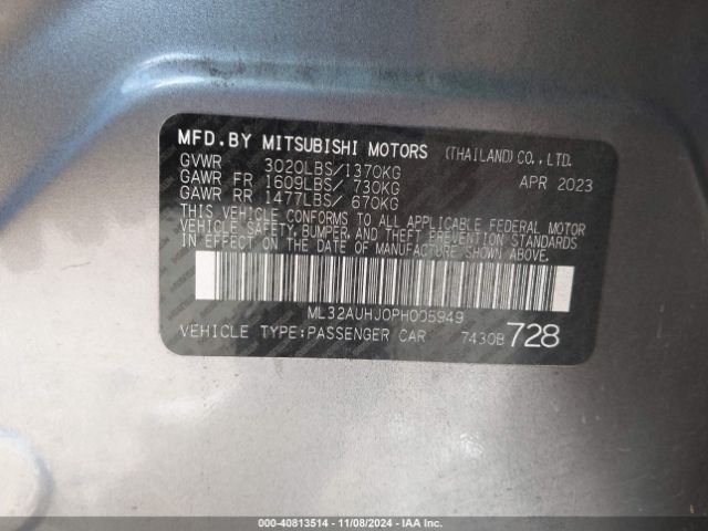 ML32AUHJ0PH005949 Mitsubishi MIRAGE ES