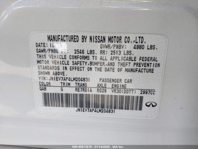 JN1EV7AP4LM204831 Infiniti Q50 SPORT