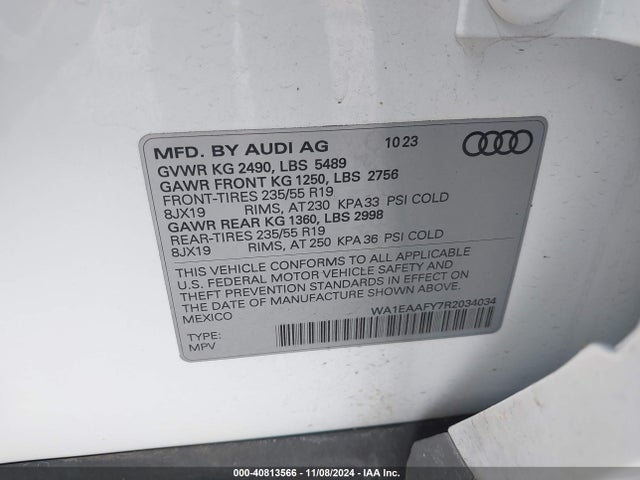 WA1EAAFY7R2034034 Audi Q5 Premium Plus 45 Tfsi S Line Quattro