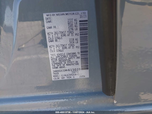 Nissan Frontier Pro-x 4x2 2024 1N6ED1EJ1RN615039 Image 9