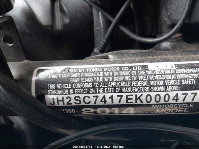 2014 HONDA CTX1300 JH2SC7417EK000477 Photo 9
