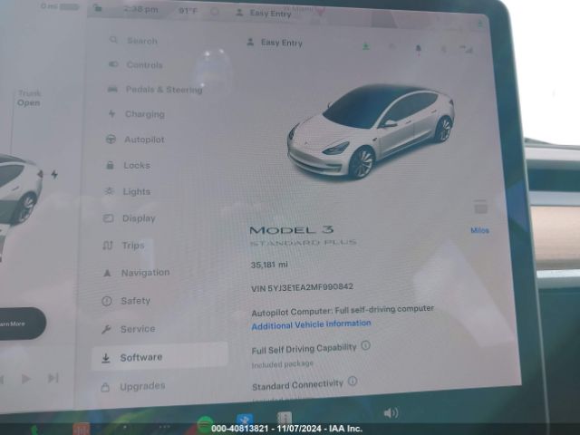 5YJ3E1EA2MF990842 Tesla Model 3 Standard Range Plus Rear-wheel Drive