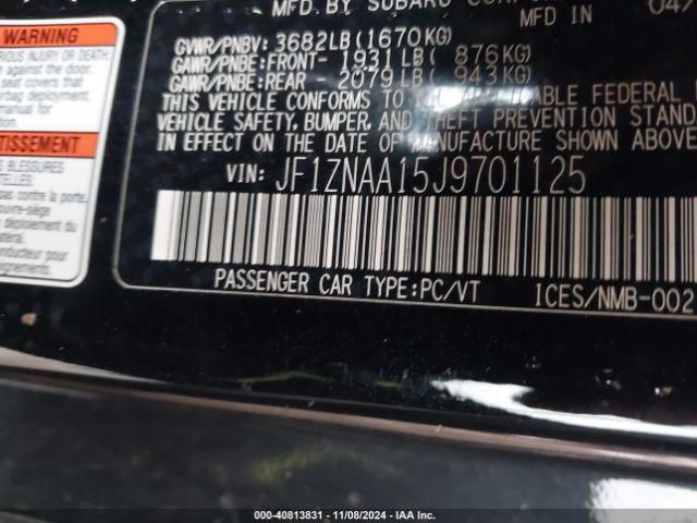 JF1ZNAA15J9701125 Toyota 86