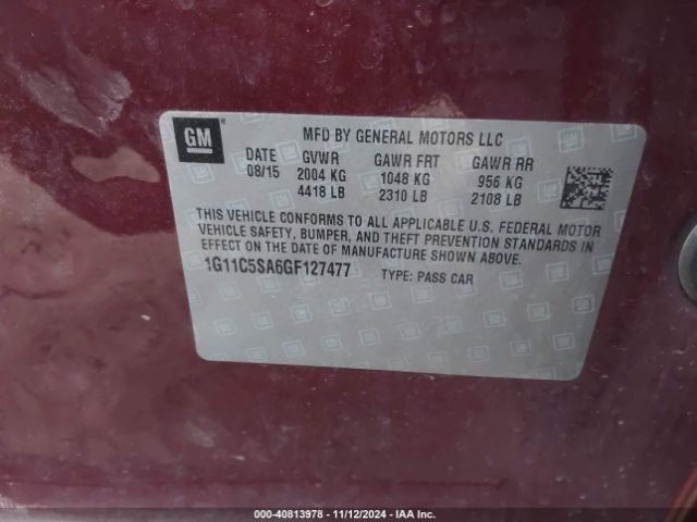 1G11C5SA6GF127477 Chevrolet Malibu Limited Lt