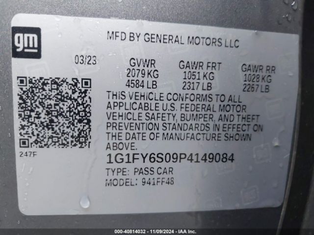 1G1FY6S09P4149084 Chevrolet Bolt Euv Fwd Lt