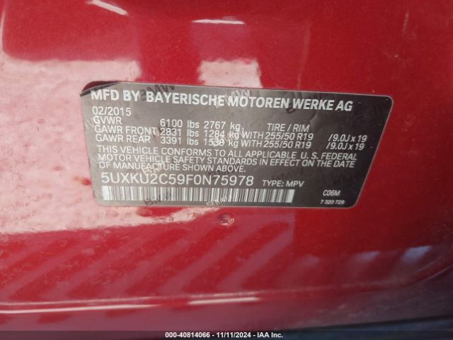 5UXKU2C59F0N75978 BMW X6 Xdrive35i