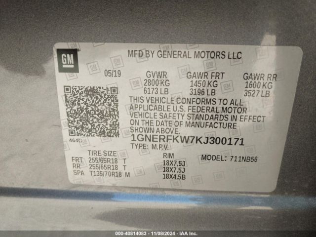 1GNERFKW7KJ300171 Chevrolet Traverse Ls