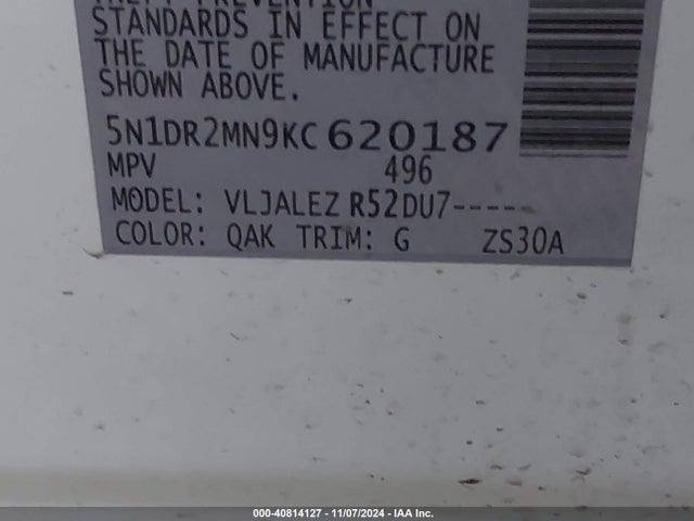 Nissan Pathfinder Sv 2019 5N1DR2MN9KC620187 Image 9