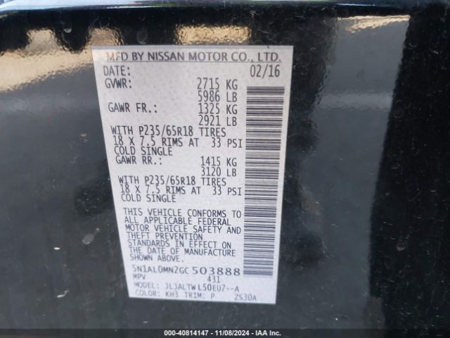 5N1AL0MN2GC503888 Infiniti QX60