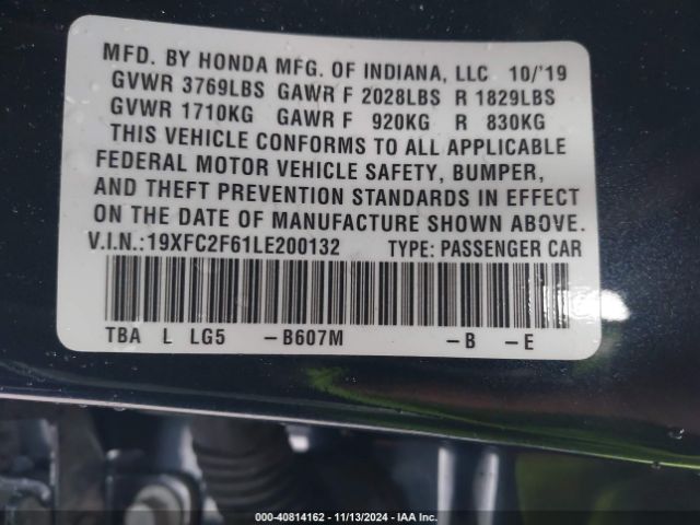 19XFC2F61LE200132 Honda Civic Lx