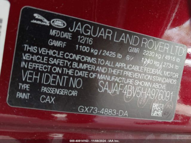 SAJAF4BV5HA976091 Jaguar Xe 35t R-sport