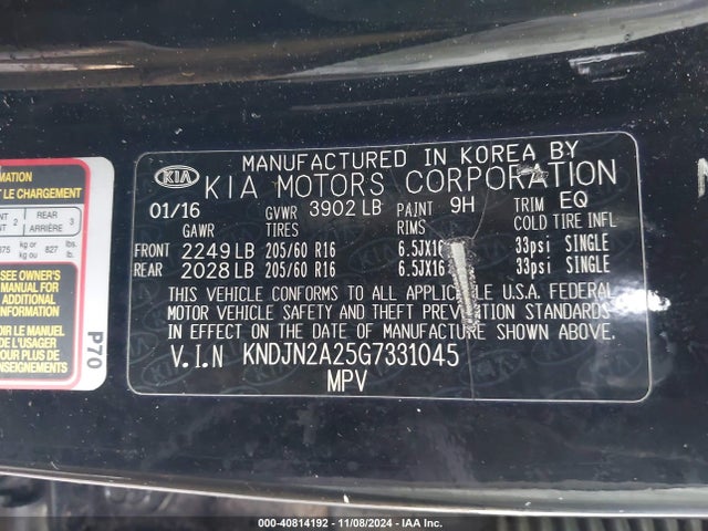 KIA Soul 2016 KNDJN2A25G7331045 Image 9