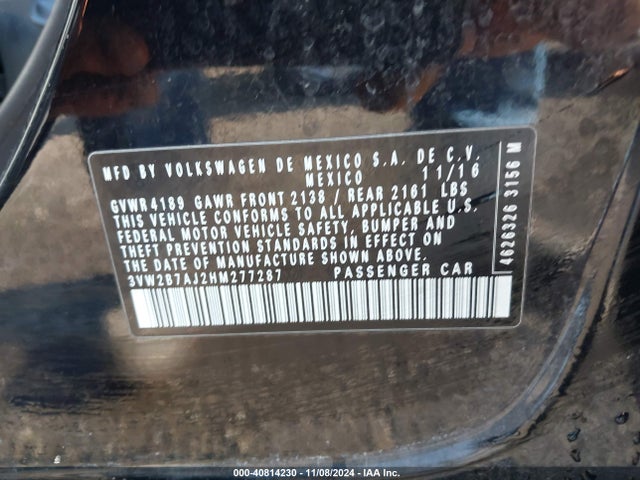 Volkswagen Jetta 1.4t S 2017 3VW2B7AJ2HM277287 Image 9