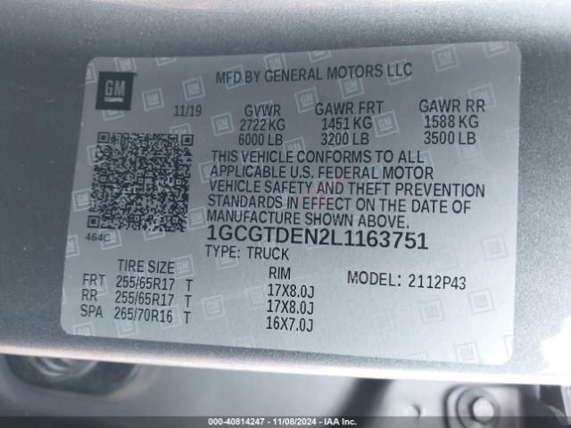 1GCGTDEN2L1163751 Chevrolet Colorado 4wd  Short Box Z71