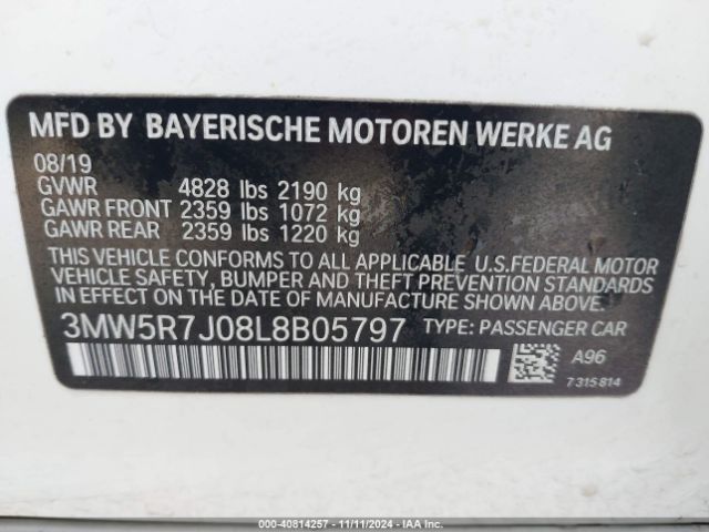 3MW5R7J08L8B05797 BMW 330i Xdrive