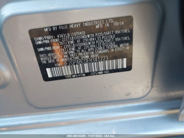 JF2GPABC0EH341223 Subaru Xv Crosstrek 2.0i Premium