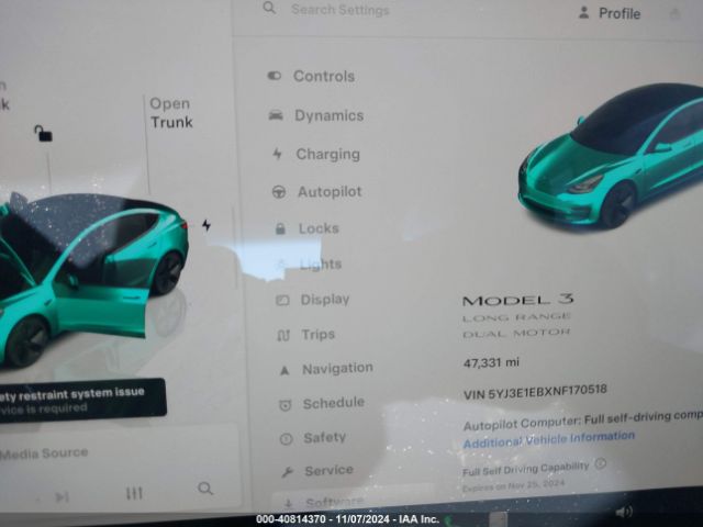 5YJ3E1EBXNF170518 Tesla Model 3 Long Range Dual Motor All-wheel Drive