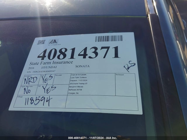 Hyundai Sonata 2016 5NPE24AF8GH409547 Image 17