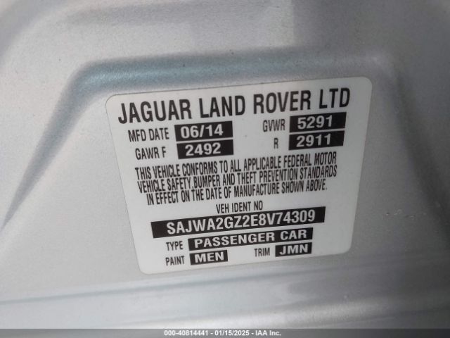 SAJWA2GZ2E8V74309 Jaguar Xj Xjl Portfolio