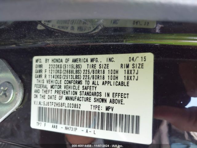 5J6TF2H58FL003852 Honda Crosstour Ex-l V6