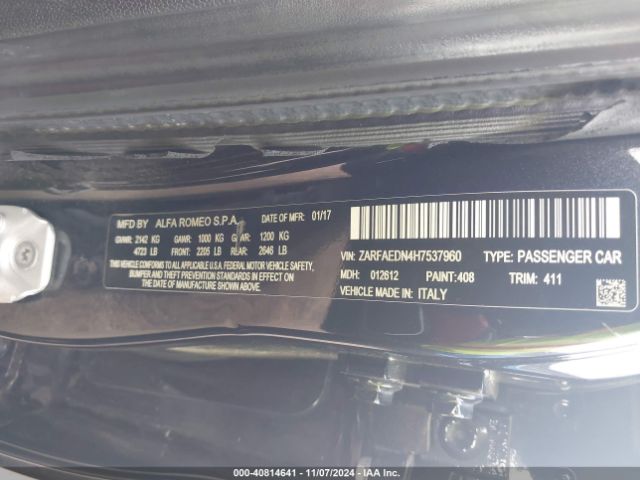 ZARFAEDN4H7537960 Alfa Romeo Giulia Awd
