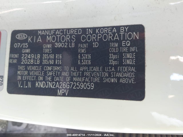 KIA Soul 2016 KNDJN2A26G7259059 Image 9