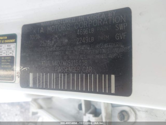 KNALN4D7XG5215408 KIA Cadenza