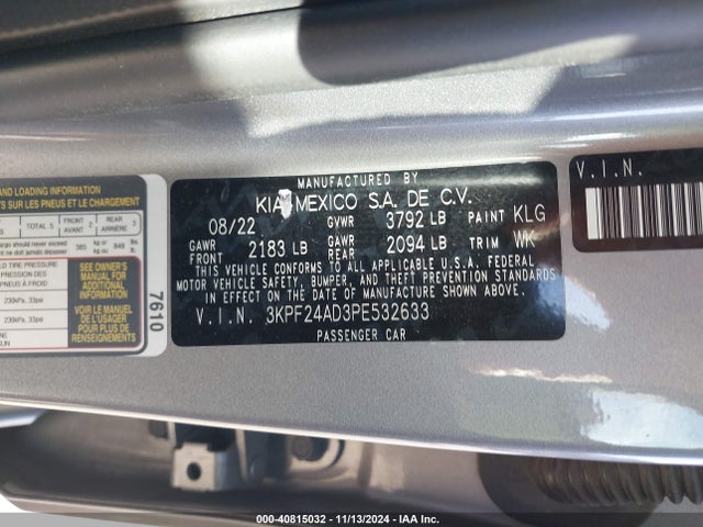 KIA Forte Lxs 2023 3KPF24AD3PE532633 Image 9