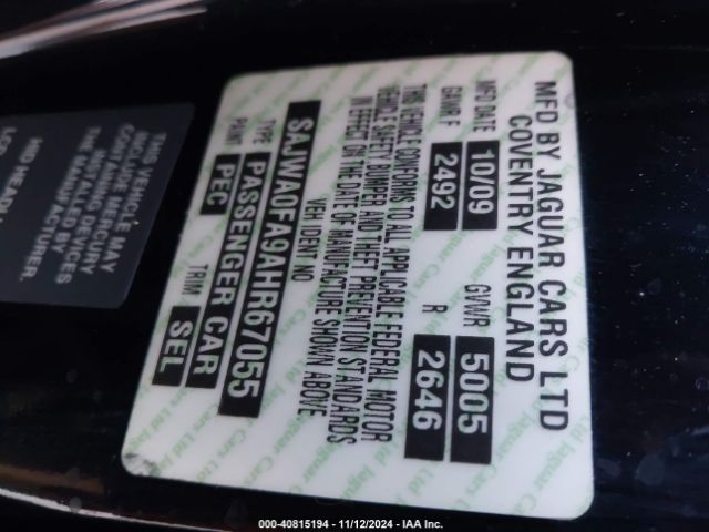 2010 JAGUAR XF SAJWA0FA9AHR67055 Photo 8