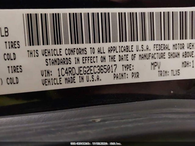 1C4RDJEG2EC365017 Dodge Durango Citadel