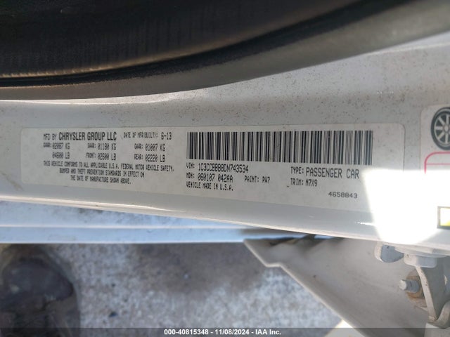 Продажа на аукционе авто 2013 Chrysler 200 Touring, vin: 1C3CCBBB8DN743534, номер лота: 40815348