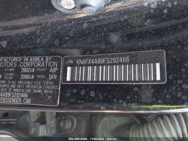KNAFX4A89F5292466 KIA FORTE EX