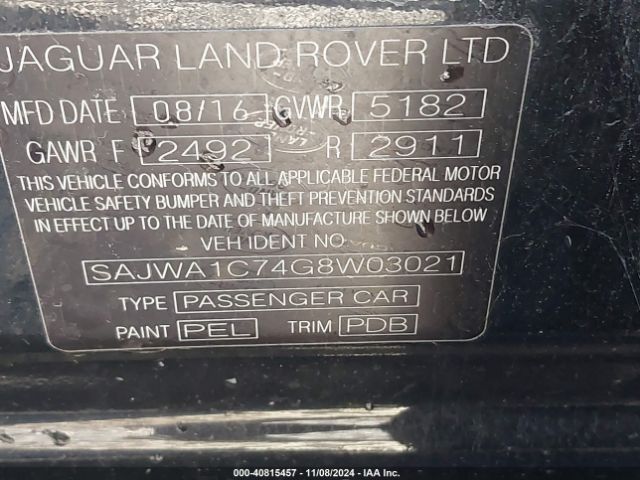 SAJWA1C74G8W03021 Jaguar Xj R-sport