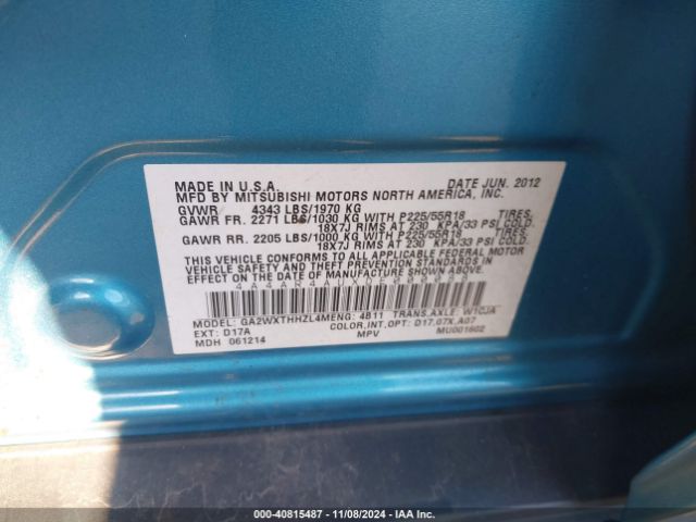 2013 MITSUBISHI OUTLANDER SPORT 4A4AR4AUXDE000088 Photo 8