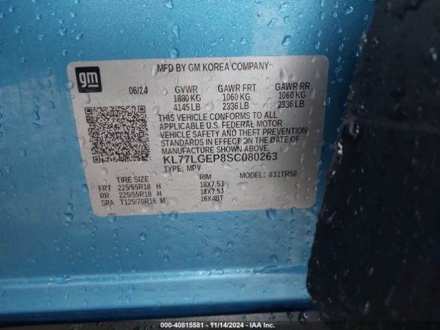 KL77LGEP8SC080263 Chevrolet Trax Fwd 1rs