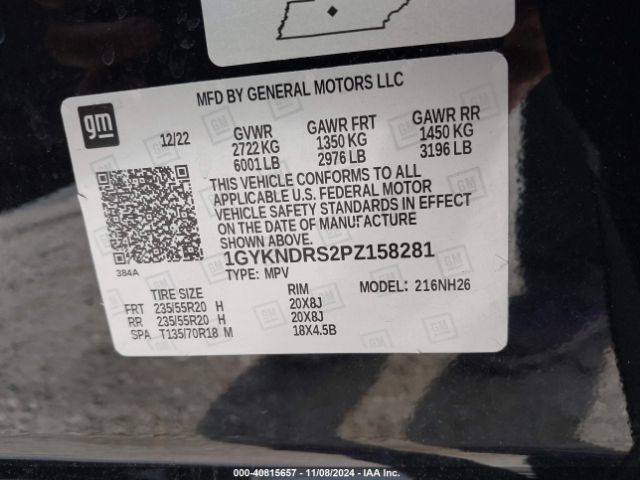 1GYKNDRS2PZ158281 Cadillac Xt5 Awd Premium Luxury