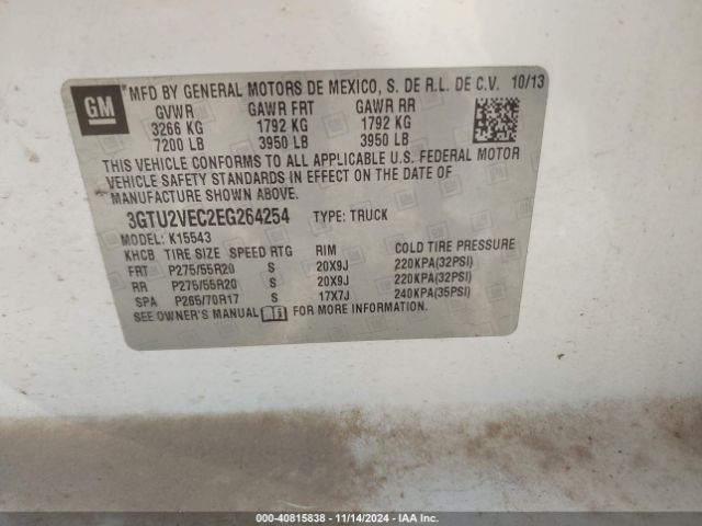 3GTU2VEC2EG264254 GMC Sierra 1500 Slt