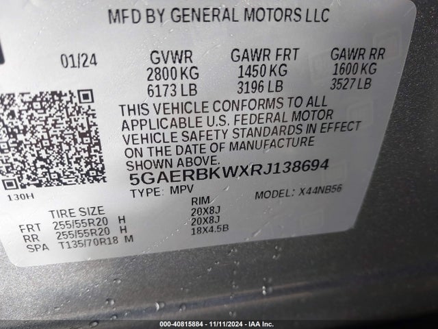 5GAERBKWXRJ138694 Buick Enclave Essence Fwd
