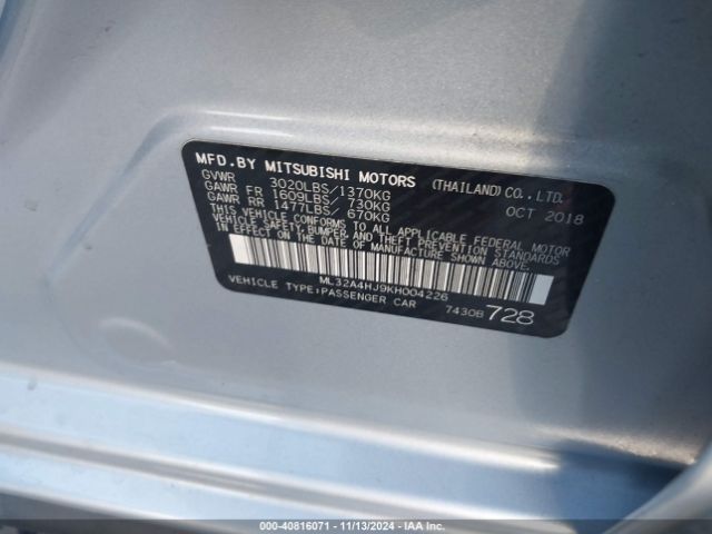 ML32A4HJ9KH004226 Mitsubishi MIRAGE SE